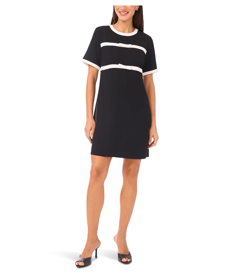 セセ レディース トップス ワンピース CeCe Short Sleeve Combow & Trim Dress Rich Black ブラック
