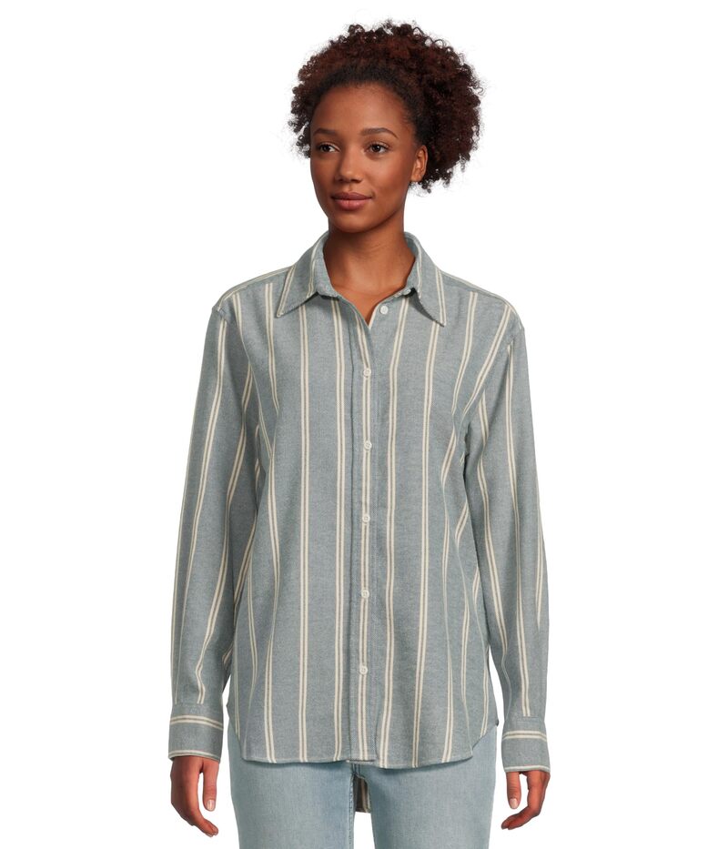 ファレティ レディース トップス シャツ Faherty Theirloom Portuguese Flannel Relaxed Shirt Blue Cove Stripe ブルー|ReVida 店