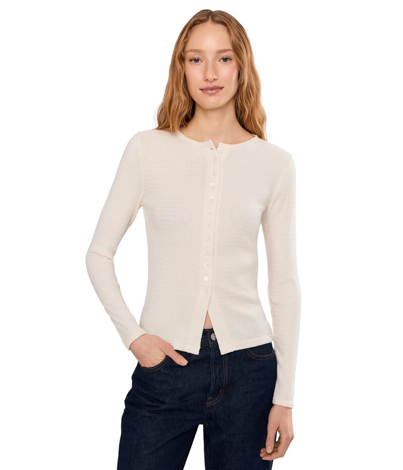 メイドウェル レディース トップス シャツ クルーネック Madewell Joan Crewneck Snitty Waffle Antique Cream クリーム