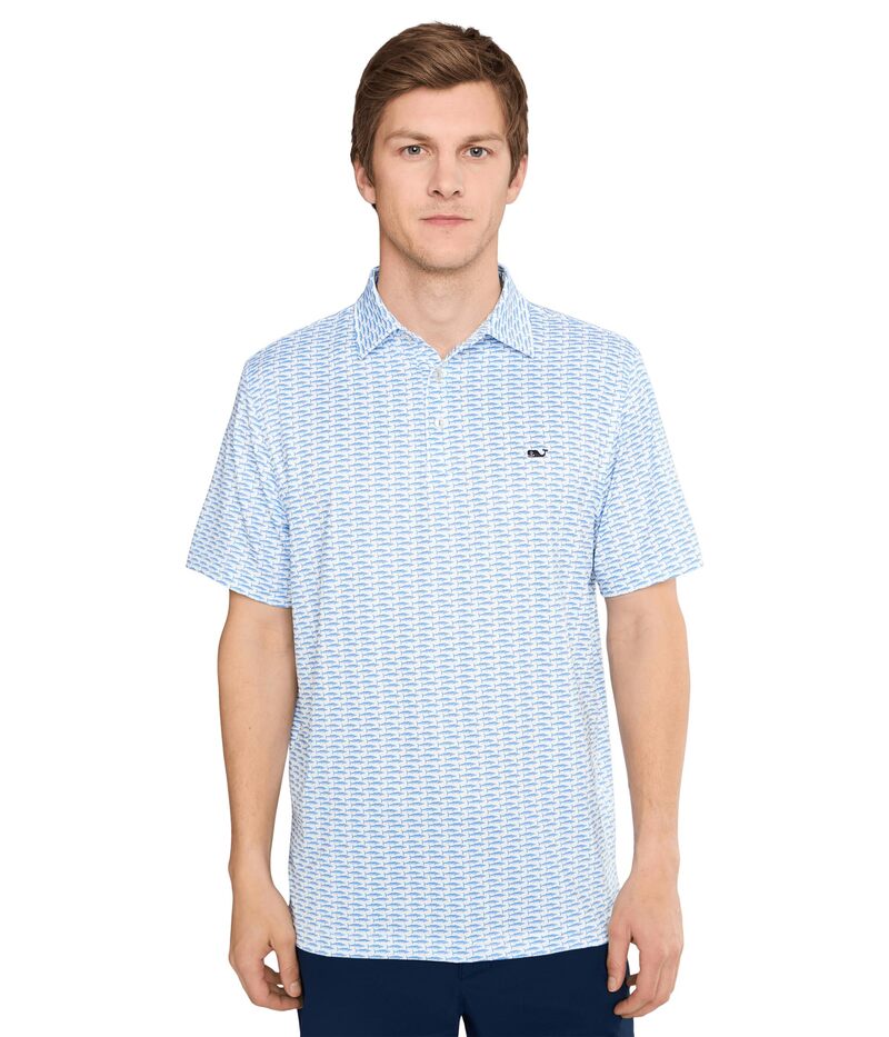 ヴァインヤードヴァインズ メンズ トップス シャツ プリント Vineyard Vines Printed Sankaty Polo Wahoo Micro - White ホワイト