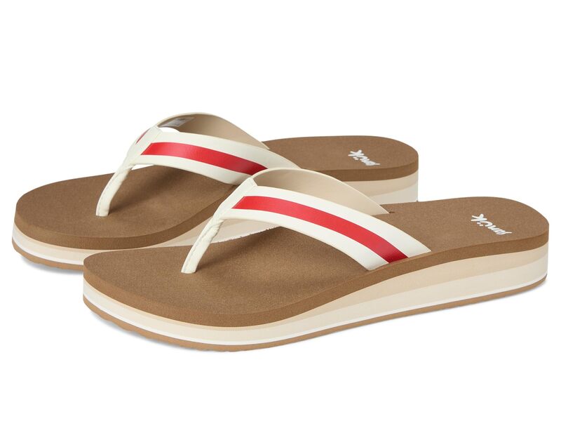 サヌーク レディース シューズ サンダル Sanuk Highland Stripe Red 赤いこと 靴-レディース靴-サンダル