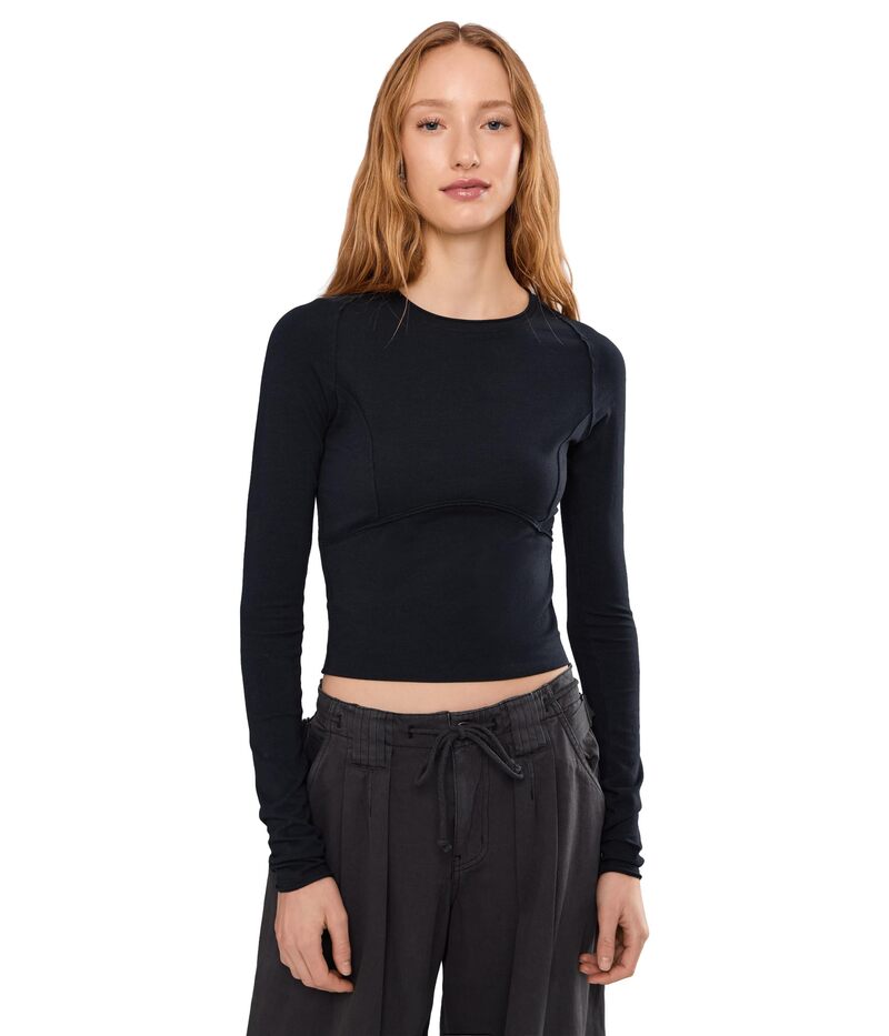 フリーピープル レディース トップス シャツ Free People We The Free Protagonist Long Sleeve Black ブラック
