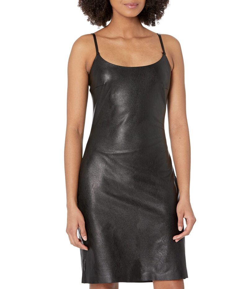 コマンドー レディース トップス ワンピース レザー フェイクレザー Commando Faux Leather Spaghetti Strap Dress FLT304 Black ブラック