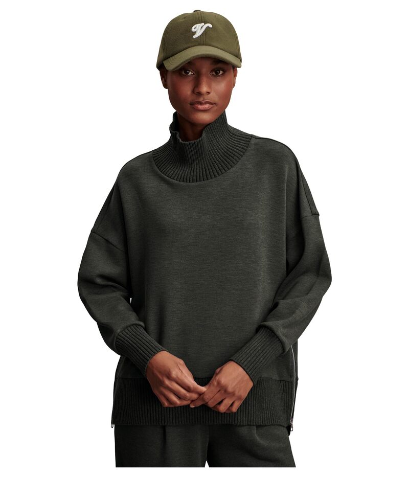 バーレイ レディース アウター パーカー・スウェット ハイネック Varley Barker High Neck Sweat Olive Marl マール