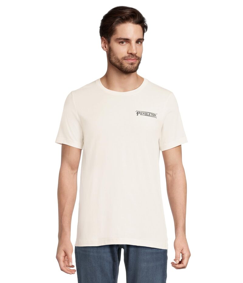ペンドルトン メンズ トップス シャツ グラフィック Pendleton Sunset Pass Graphic Tee Vintage White/Blue ホワイト