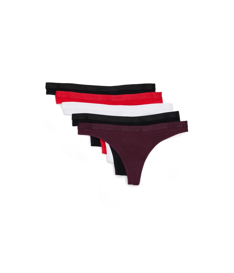 カルバン クライン アンダーウェア レディース パンツ ロゴ Calvin Klein Underwear Icon Logo Thong 5-Pack Black/Black/Adrenaline Rush/Dark Berry/White ホワイト