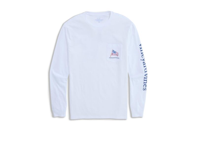 ヴァインヤードヴァインズ メンズ トップス シャツ Vineyard Vines Painted Shining Sea Flag Long Sleeve Tee White Cap ホワイト|ReVida 店