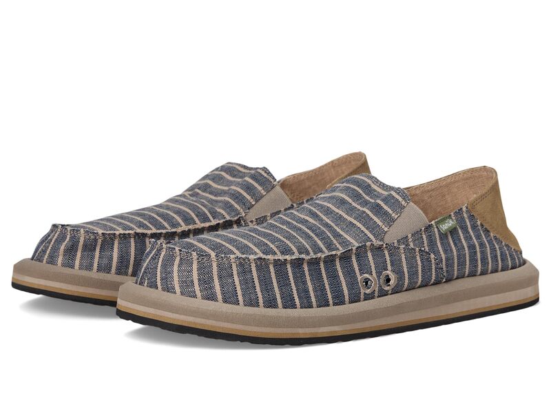 サヌーク メンズ シューズ スニーカー リネン Sanuk Donny Linenavy Stripe ネイビー