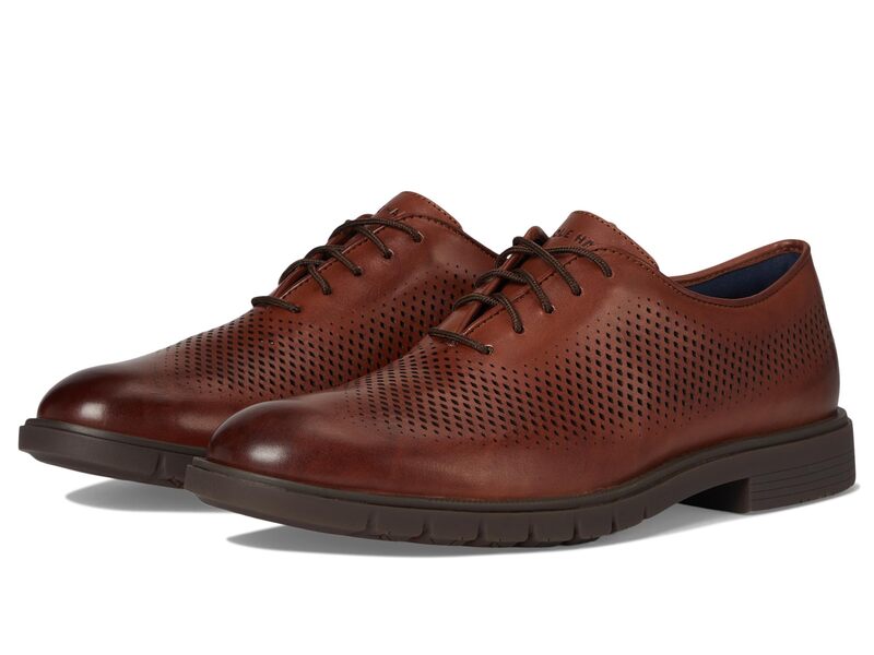 電話を掛けるハーン メンズ シューズ オックスフォード Cole Haan Grandflex Dress Laser Oxfords Mahogany