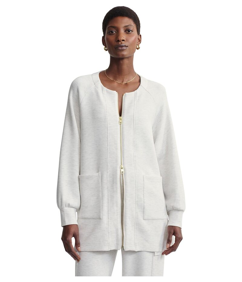 バーレイ レディース アウター 厚地の外套 フルジップ Varley Augusta Zip Through Ivory Marl 象牙色