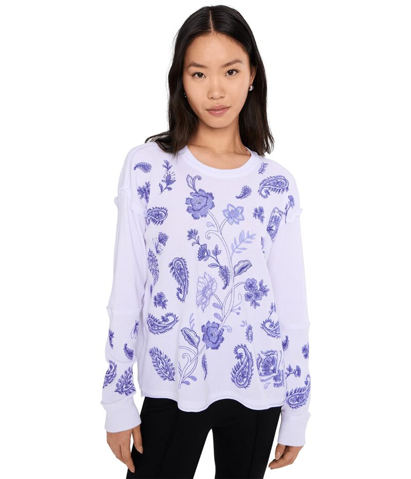 ジョニーワズ レディース トップス シャツ パッチワーク Johnny Was Patchwork Thermal - Daniela White ホワイト｜ReVida 店