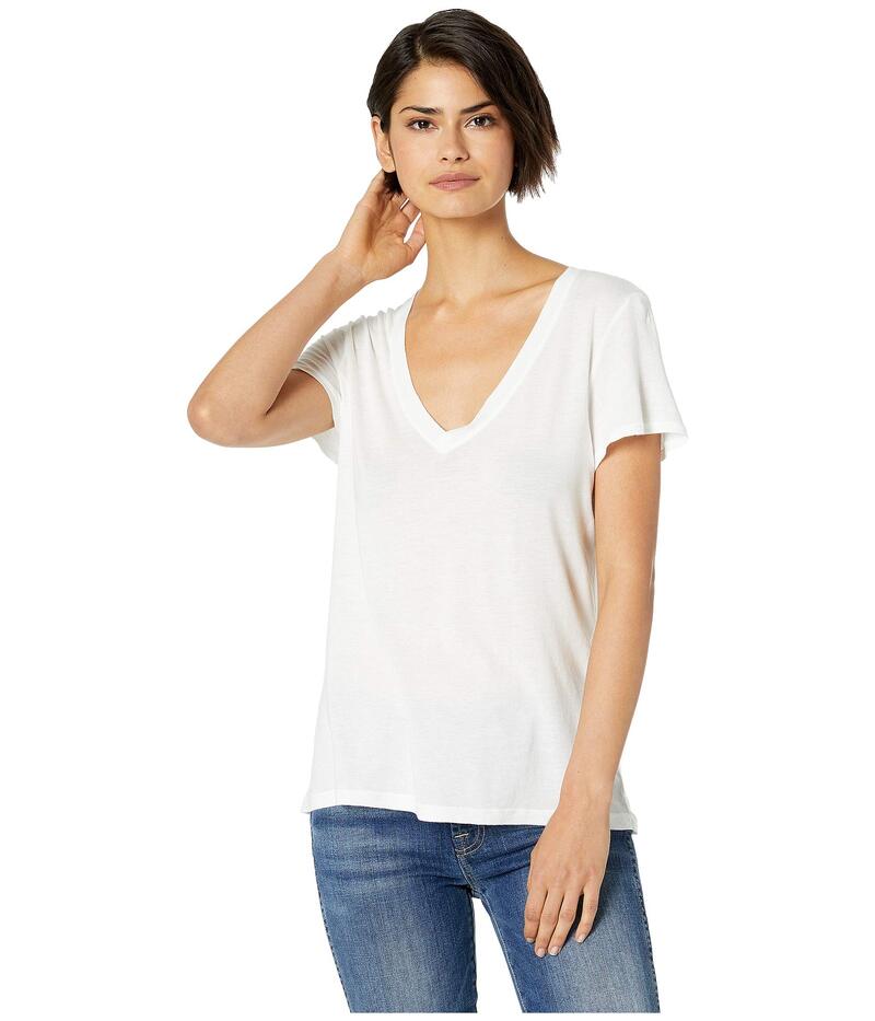 スプレンディット レディース トップス シャツ Vネック ジャージー Splendid Kate Short Sleeve Modal Jersey V-Neck Tee White ホワイト