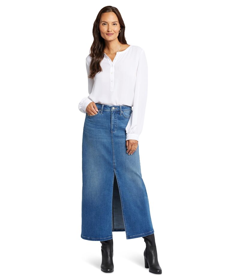 エヌワイディージェイ レディース ボトムスカート プチ NYDJ Petite High Rise Long Skirt Fairmont｜ReVida 店