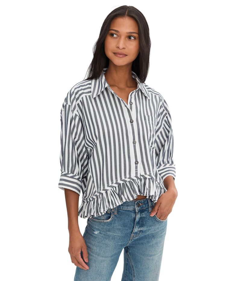 フリーピープル レディース トップス シャツ Free People We The Free Bailey Stripe Shirt Nautical Navy Combo ネイビー