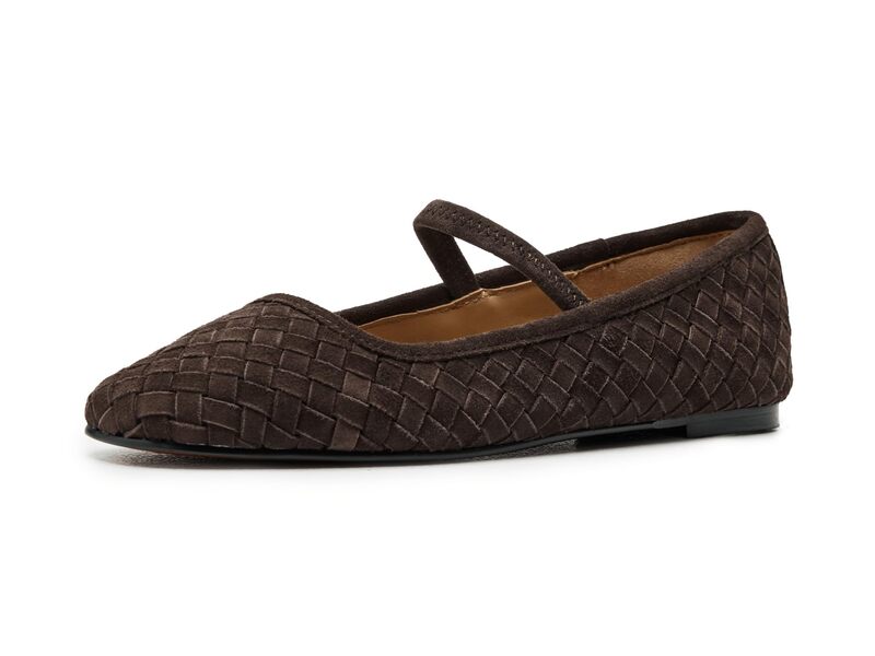 メイドウェル レディース シューズ サンダル スエード Madewell Greta Elastic Mary Jane - Woven Suede Dark Roast