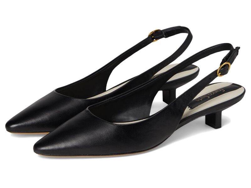フランコサルト レディース シューズ 踵 Franco Sarto Pura Slingback Shoes Black Leather 黒いこと