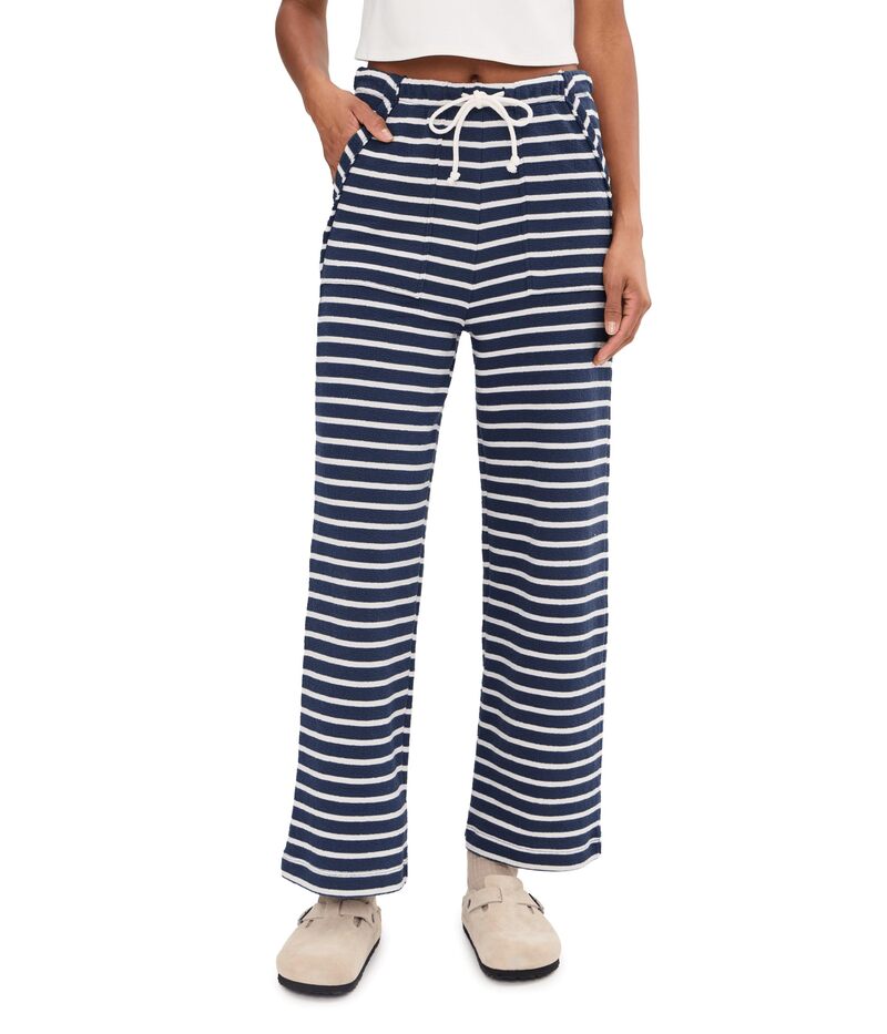 スプレンディット レディース ボトムス カジュアルパンツ Splendid Livie Stripe Pants Navy/Moonstone ネイビー|ReVida 店