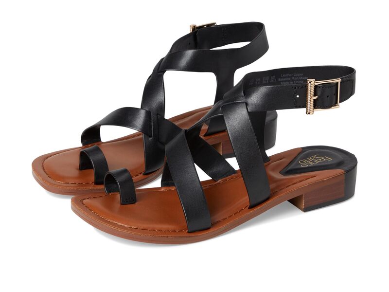 フランコサルト レディース シューズ ヒール サンダル Franco Sarto Ina Strappy Sandals Black Leather ブラック