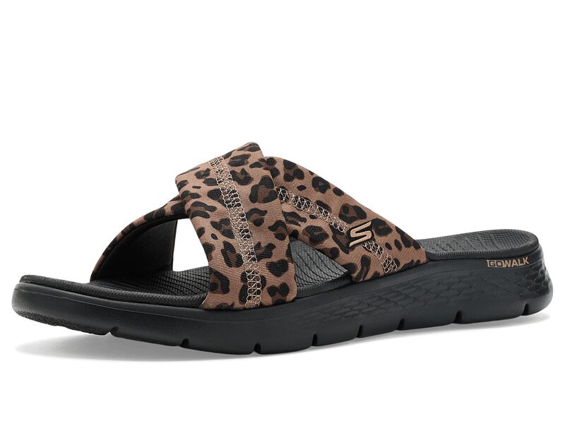 スケッチャーズ レディース シューズ サンダル プリント SKECHERS On-The-Go Walk Flex Sandals w/ Leopard Print Black/Leopard ブラック