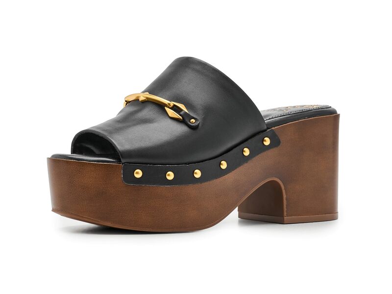 ヴィンスカムート レディース シューズ 踵 プラットホーム Vince Camuto Efellan Studded Platform Clog Black 黒いこと