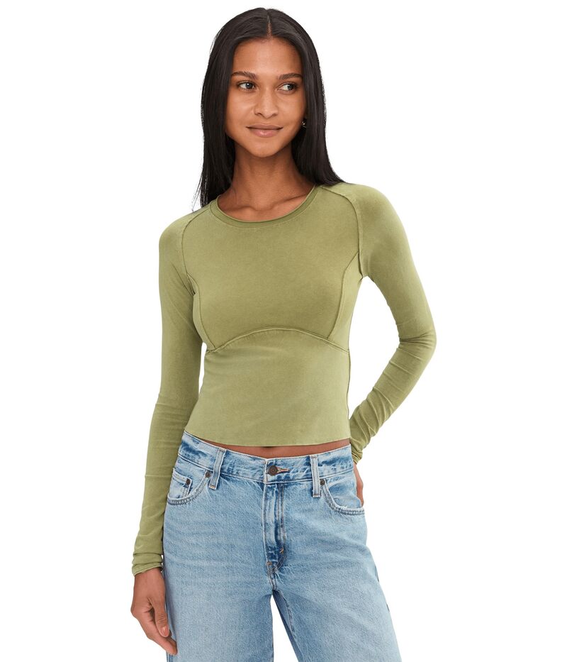 フリーピープル レディース トップス シャツ Free People We The Free Protagonist Long Sleeve Green Moss グリーン