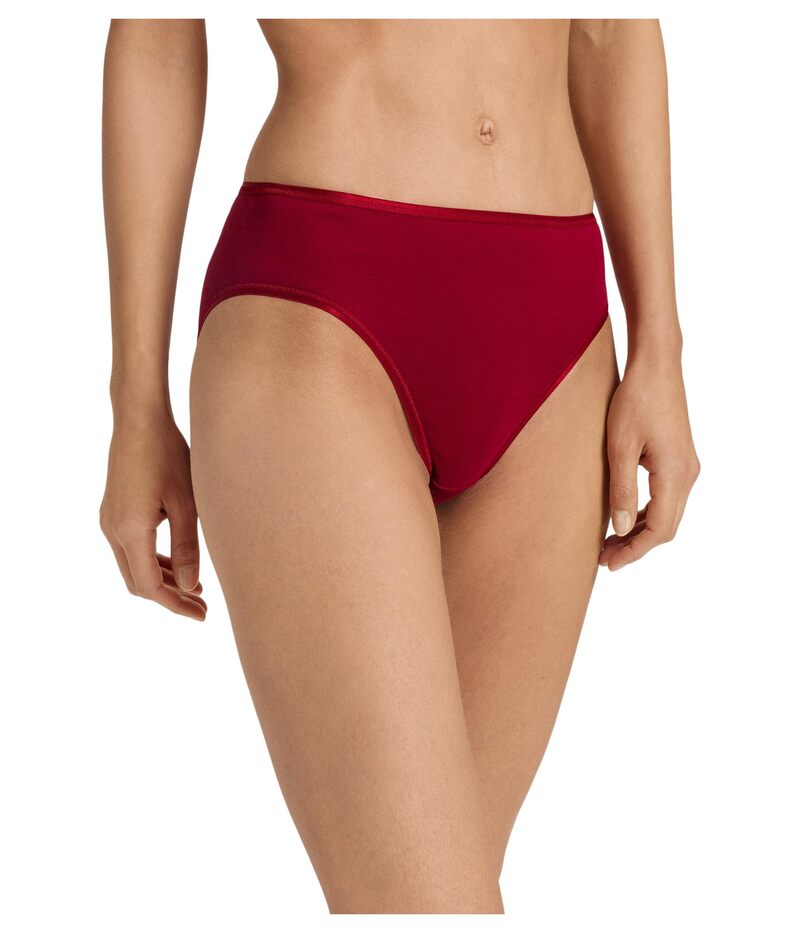 ハンロ レディース アンダーウェア パンツ コットン Hanro Cotton Seamless Hi-Cut Full Brief 1626 Redahlia レッド
