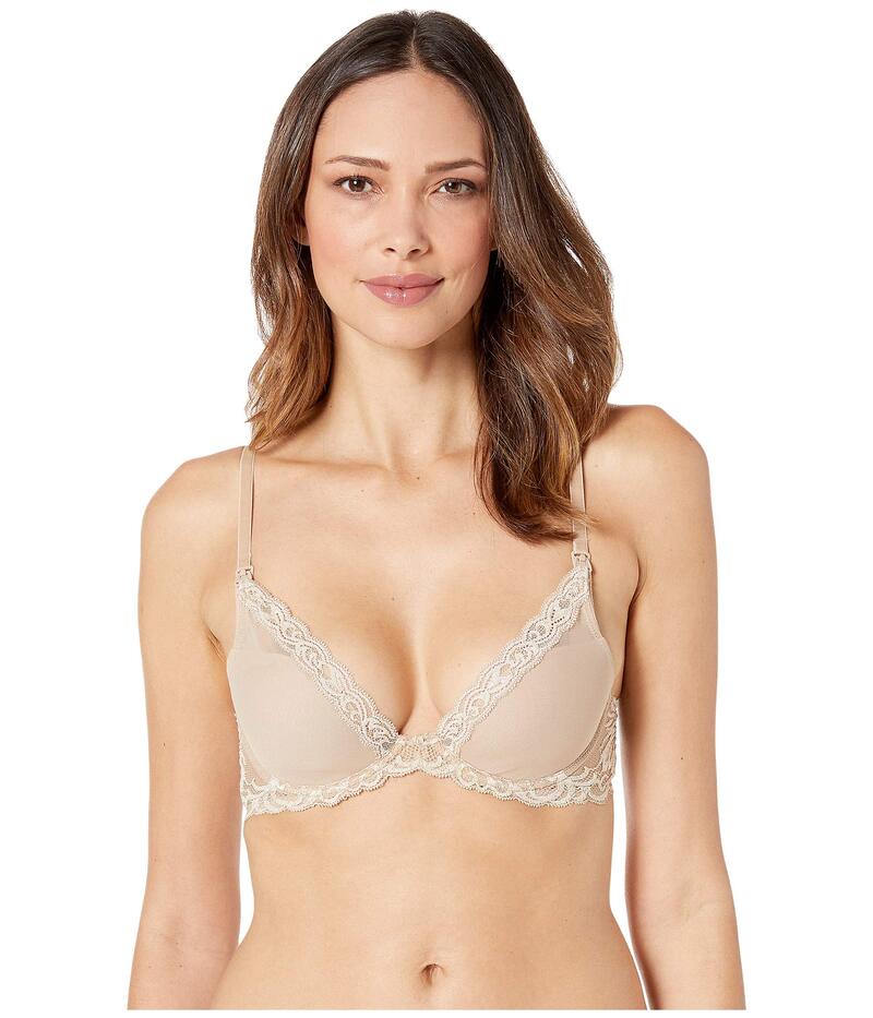 ナトリ レディース アンダー御召しもの ブラ マタニティ Natori Feathers Maternity Contour Plunge Bra 730023M Cafe