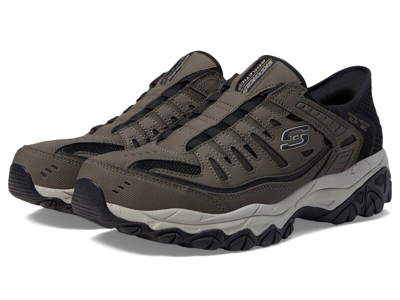 スケッチャーズ メンズ シューズ スニーカー SKECHERS Afterburn M. Fit Ridgeburn Hands Free Slip-Ins Brown 赤銅色