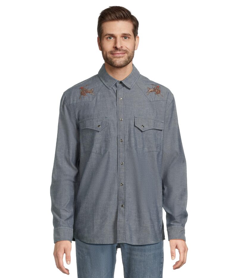 ペンドルトン メンズ トップス シャツ Pendleton Gambler Chambray Shirt Dark Blue/Rodeo ブルー