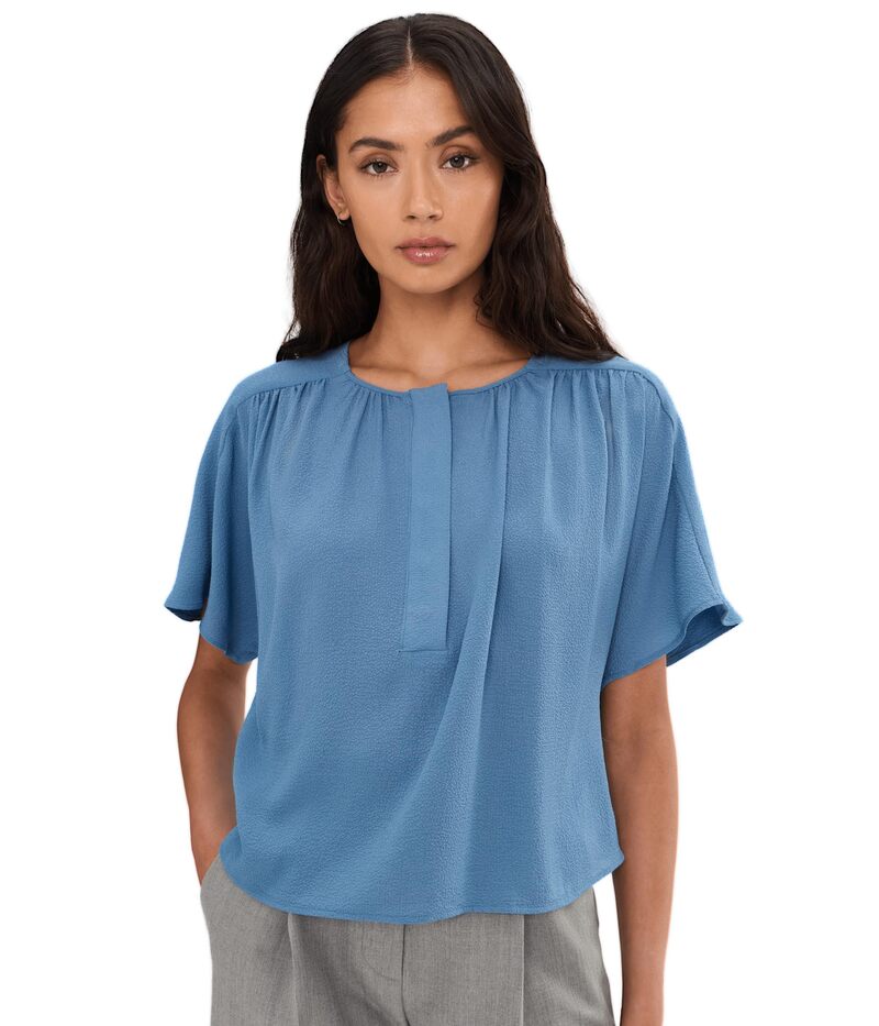 ヴィンスカムート レディース トップス シャツ ブラウス Vince Camuto Short Sleeve Front Shirring Blousepia Rose 1｜ReVida 店