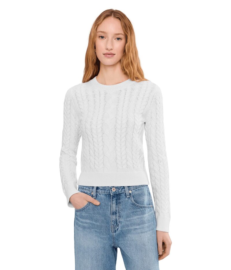 スプレンディット レディース アウター ニット・セーター Splendid Annabella Cable Sweater White ホワイト｜ReVida 店