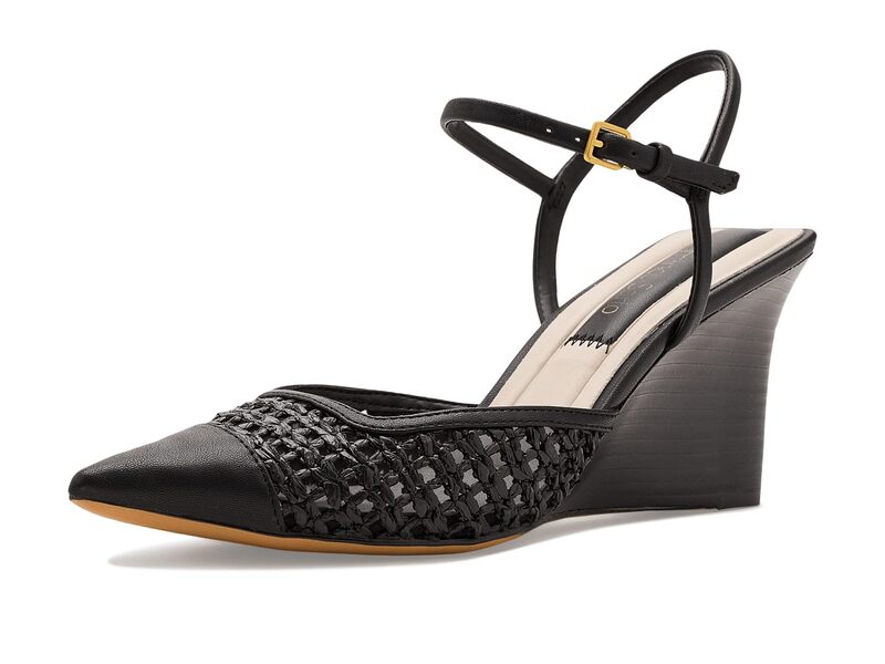 フランコサルト レディース シューズ ヒール Franco Sarto Cherie Strappy Black Woven Mesh ブラック