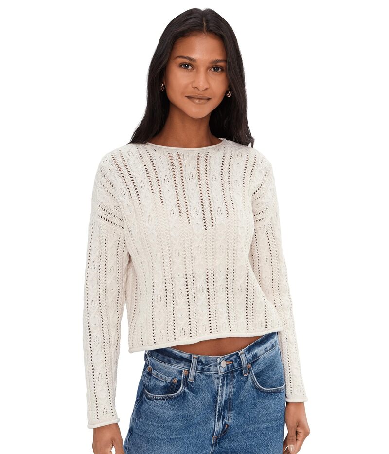 スプレンディット レディース アウター ニット・セーター Splendid Brennan Sweater Moonstone｜ReVida 店
