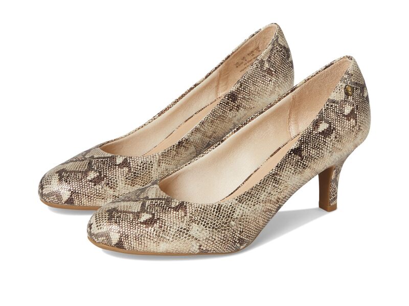 ライフストライド レディース シューズ 踵 LifeStride Parigi Pump Shoes Taupe Foiled Snake トープ
