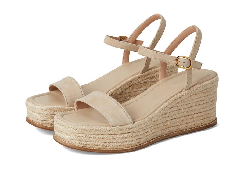電話を掛けるハーン レディース シューズ 踵 Cole Haan Cloudfeel Keeton Espadrille Flatforms Light Sesame Suede