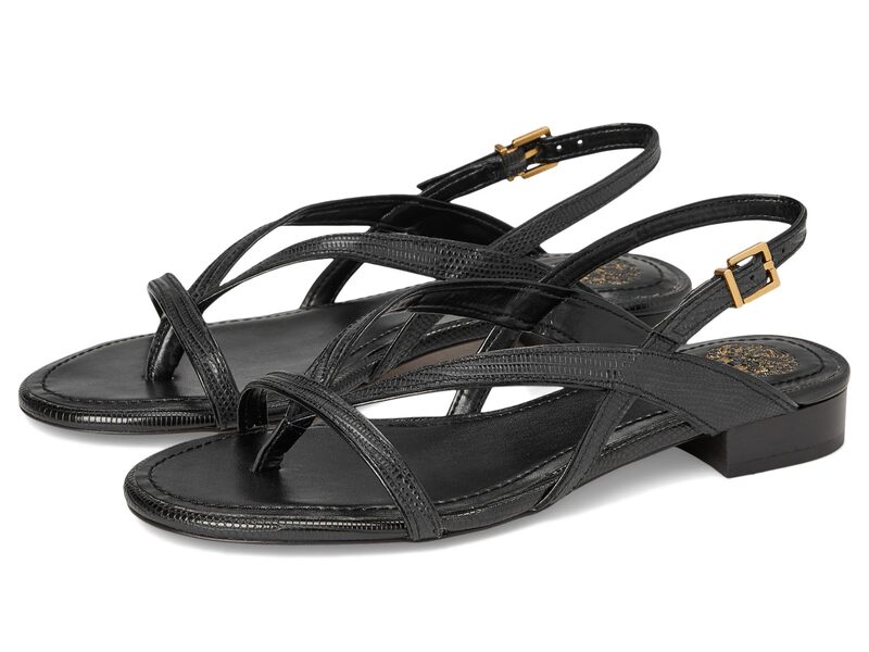 ヴィンスカムート レディース シューズ 踵 サンダル Vince Camuto Melly Strappy Flat Sandals Black 黒いこと