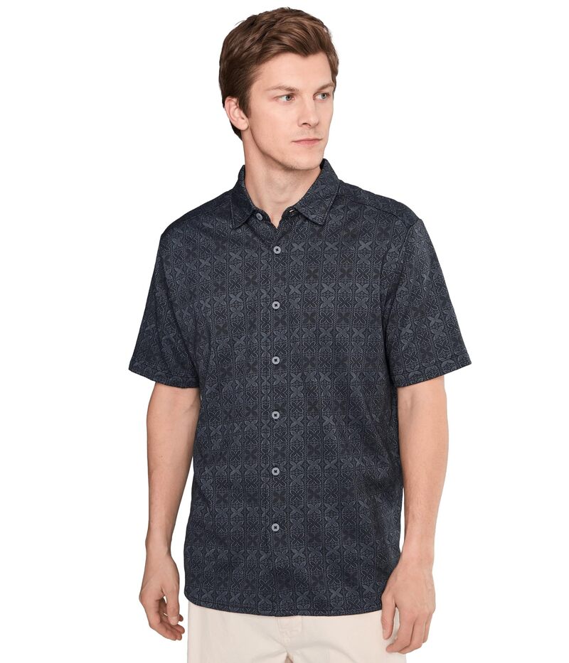 トッミーバハマ メンズ トップス シャツ Tommy Bahama Palm Fresco Tiles Camp Glass Bottle｜ReVida 店