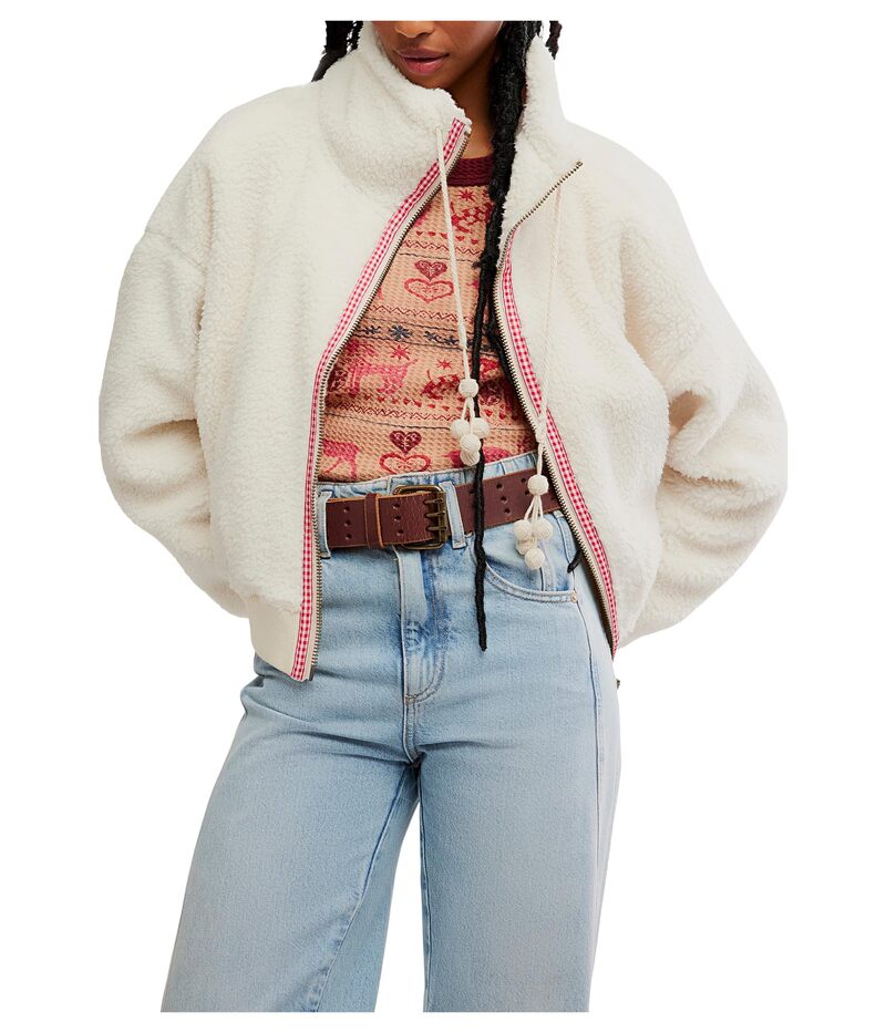 フリーピープル レディース アウター 厚地の外套 Free People Alpine Sherpa Cardi White Swan 白いこと