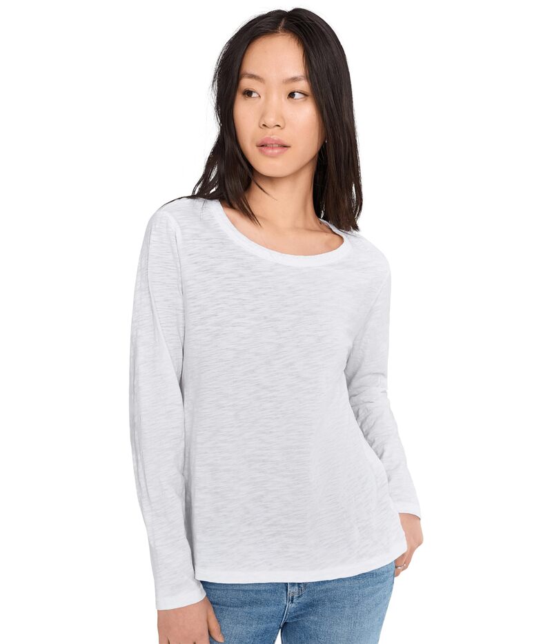 モッドドック レディース トップス シャツ クルーネック Mod-o-doc Long Sleeve Crew Neck Favoritee White Halo ホワイト
