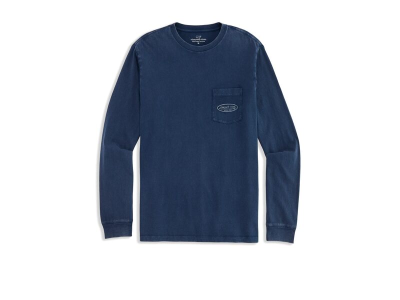 ヴァインヤードヴァインズ メンズ トップス シャツ ロゴ Vineyard Vines Drift-Dye Surf Logo Long Sleeve Tee Blue Blazer ブルー