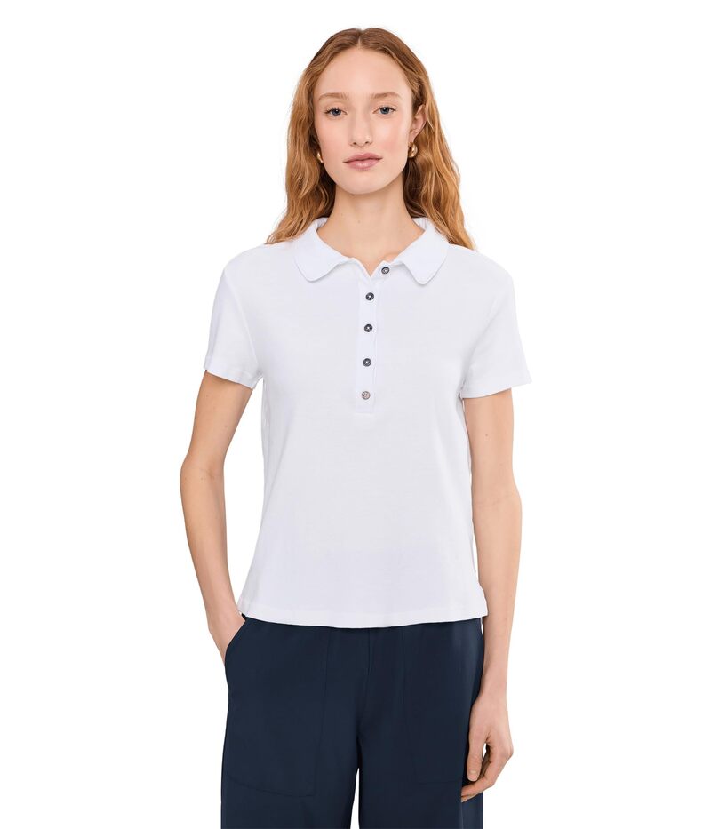 モッドドック レディース トップス シャツ Mod-o-doc Short Sleeve Boxy Polo Tee White Halo ホワイト