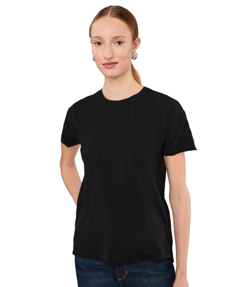 モッドドック レディース トップス シャツ クルーネック Mod-o-doc Short Sleeve Step Hem Crew Neck Short Sleeve Tee Black ブラック｜ReVida 店
