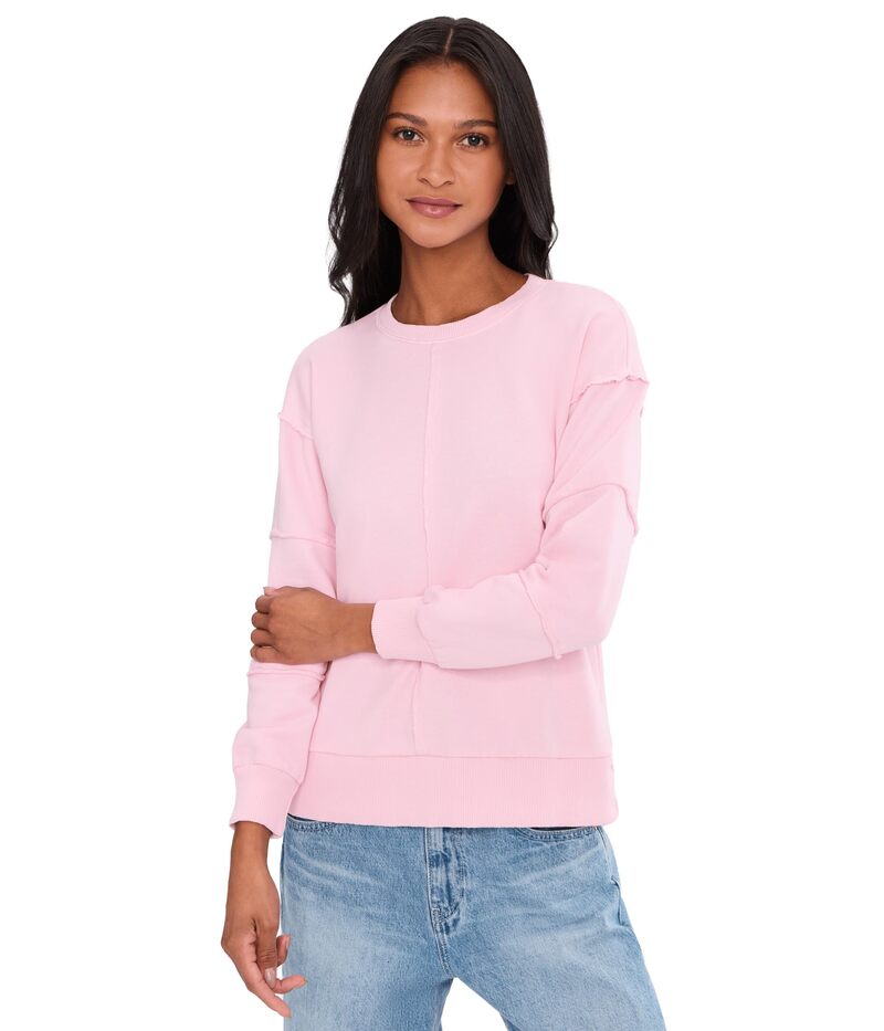 モッドドック レディース アウター パーカー・スウェット シャツ Mod-o-doc Long Sleeve Seamed Boxy Sweatshirt Pearly Pink ピンク|ReVida 店