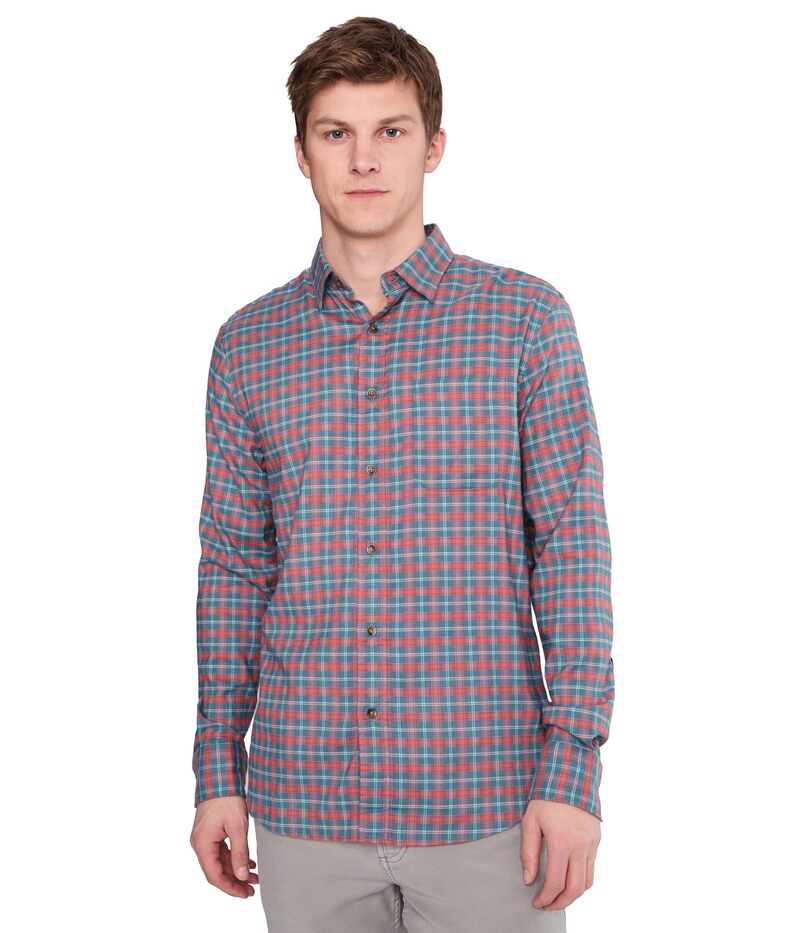 ファレティ メンズ トップス プルオーバー Faherty Movement Brushed Shirt Blue Sierra Plaid 青色 カジュアルシャツ-トップス