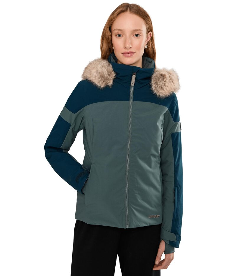 蜘蛛 レディース アウター 厚地の外套 上衣 Spyder Vida Jacket Slate Blue スレート