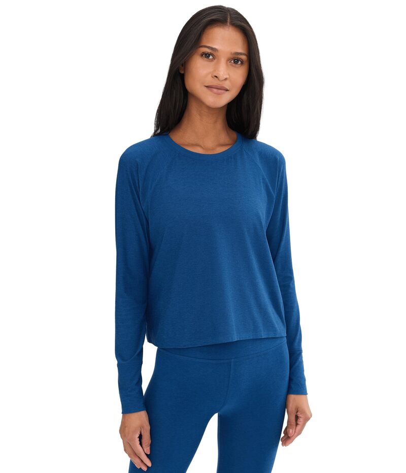 ビヨンドヨガ レディース トップス シャツ Beyond Yoga Featherweight Daydreamer Pullover Marine Blue Heather ヘザー