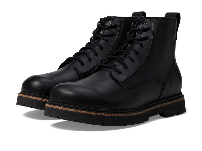 ビルケンシュトック メンズ シューズ ブーツ・レインブーツ レース レザー Birkenstock Highwood Mid Lace-Up Deep Blue - Leather Black ブラック