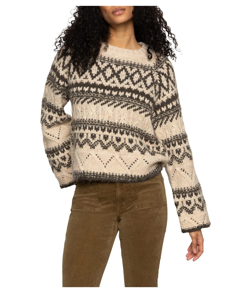 サンクチュアリー レディース アウター ニット・セーター クルーネック Sanctuary Fairisle Crew Neck Sweater Light Oat Multi マルチカラー