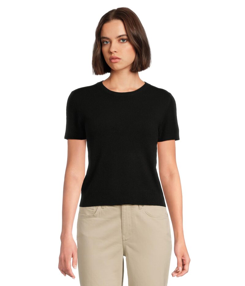 ヴィンス レディース トップス シャツ ウール セーター Vince Wool & Cashmere Blend Short Sleeve Sweater Black ブラック|ReVida 店