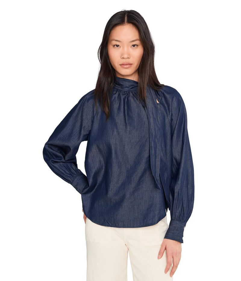 セセ レディース トップス シャツ CeCe Raglan Seam Neck Bow Shirtail Top Classic Navy ネイビー|ReVida 店